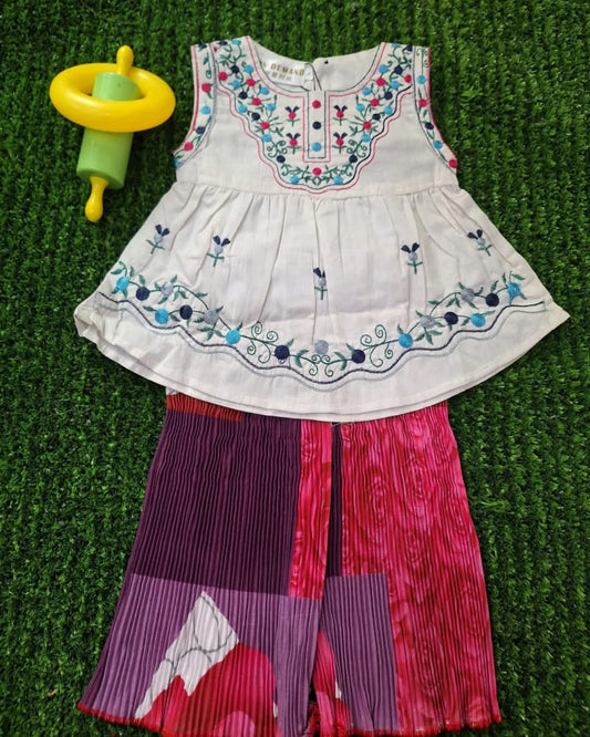 Hand Embrioded Frocks with chunri plazo (size 0 to 18)