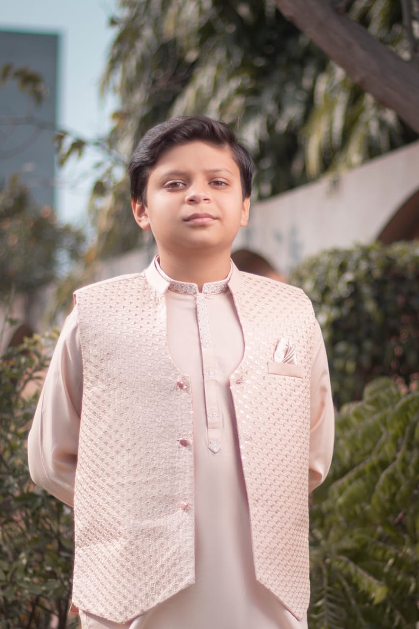 Stylish Garments Kids 3 Piece Shalwar Kameez Waistcoat Suit